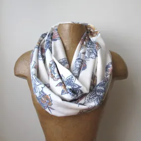 IVORY FLORAL Infinity Scarf