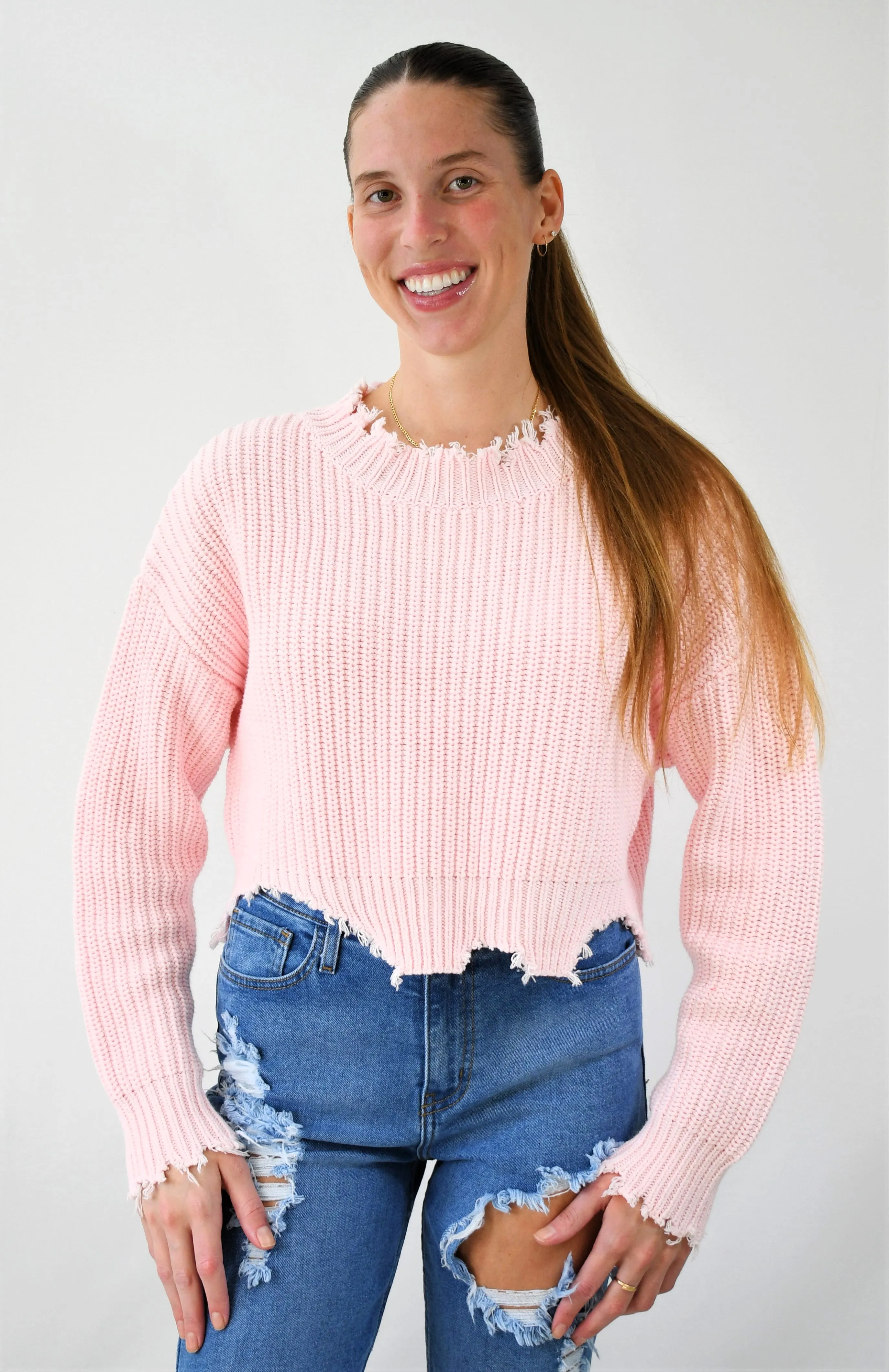 Jagged Edge Crop Sweater