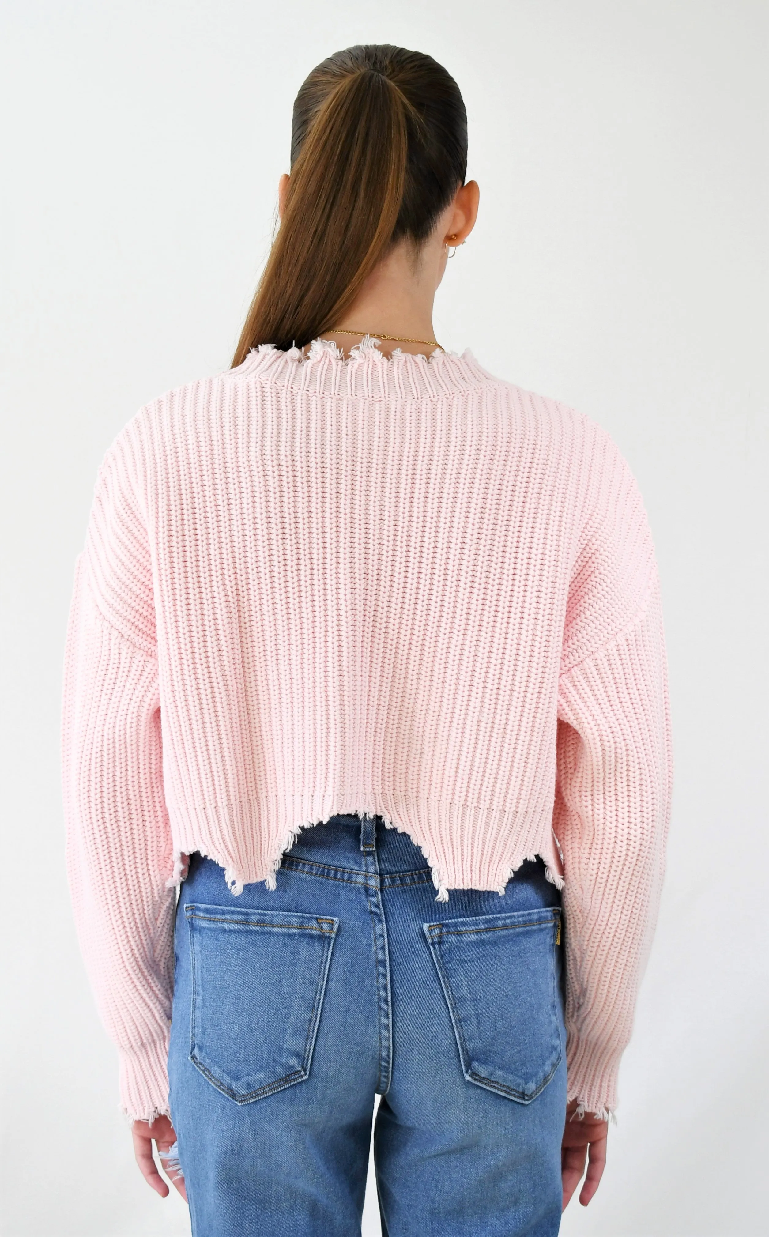 Jagged Edge Crop Sweater