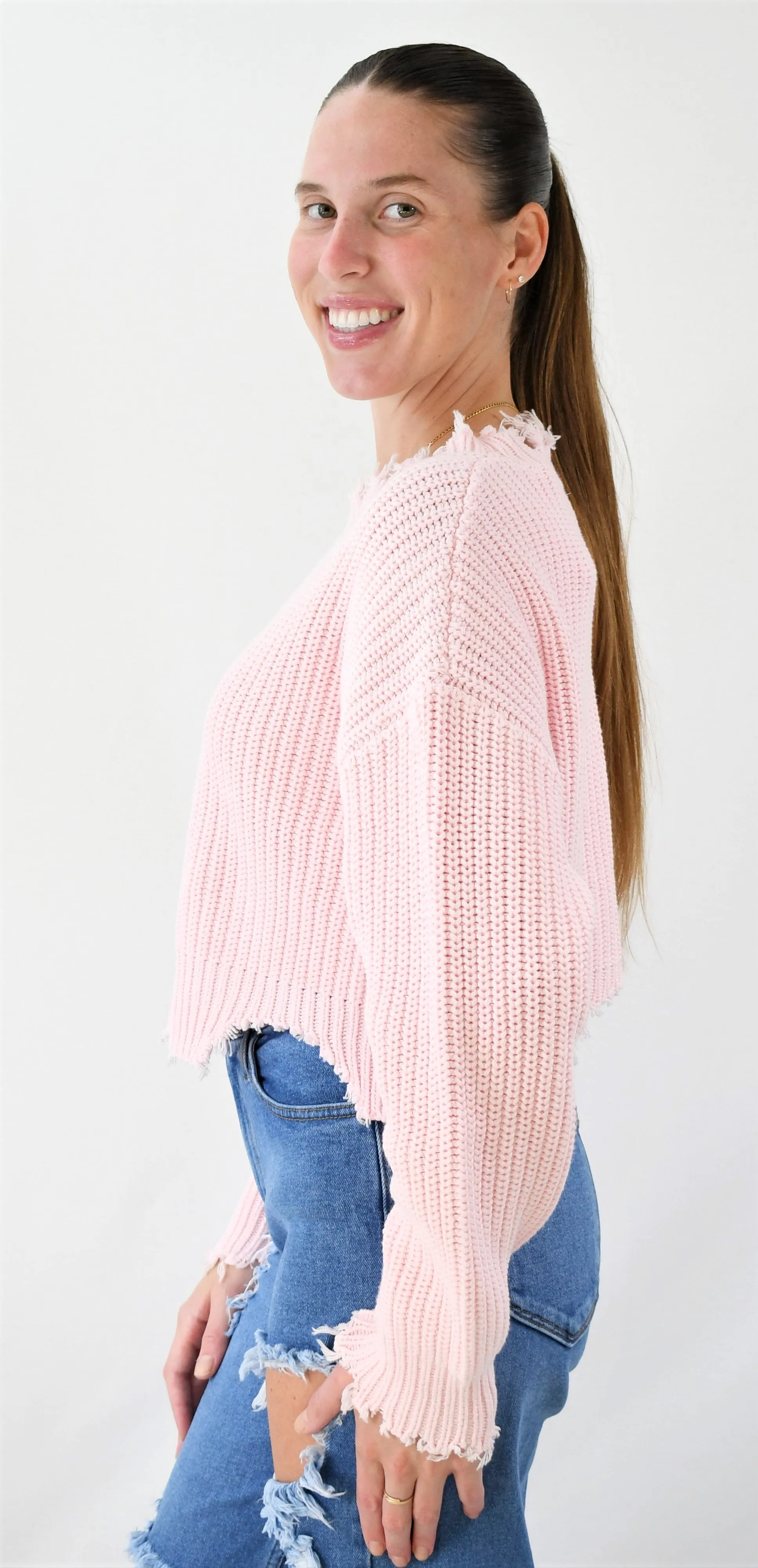 Jagged Edge Crop Sweater
