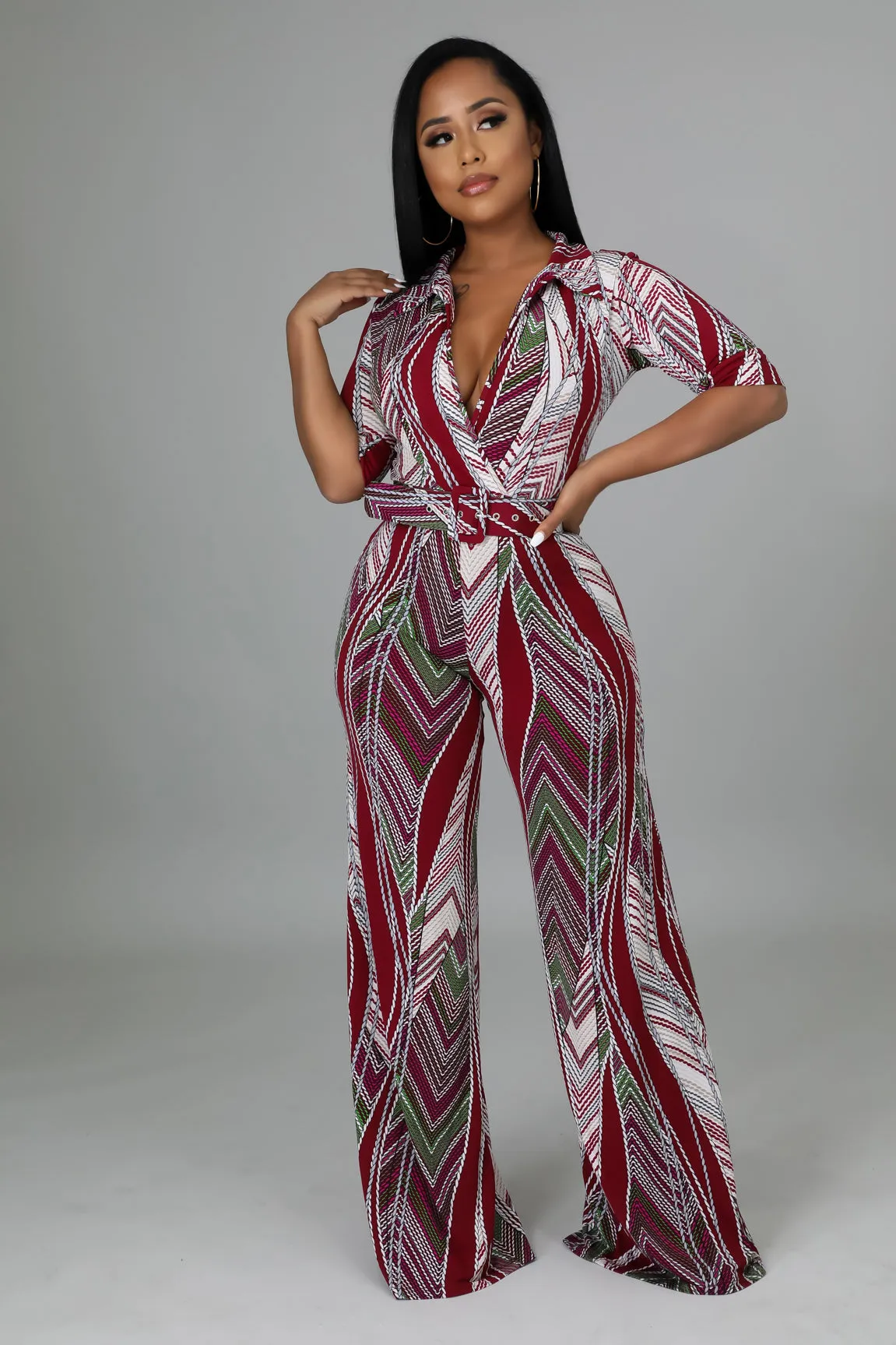 Jillian Sexy Belted Jumpsuit