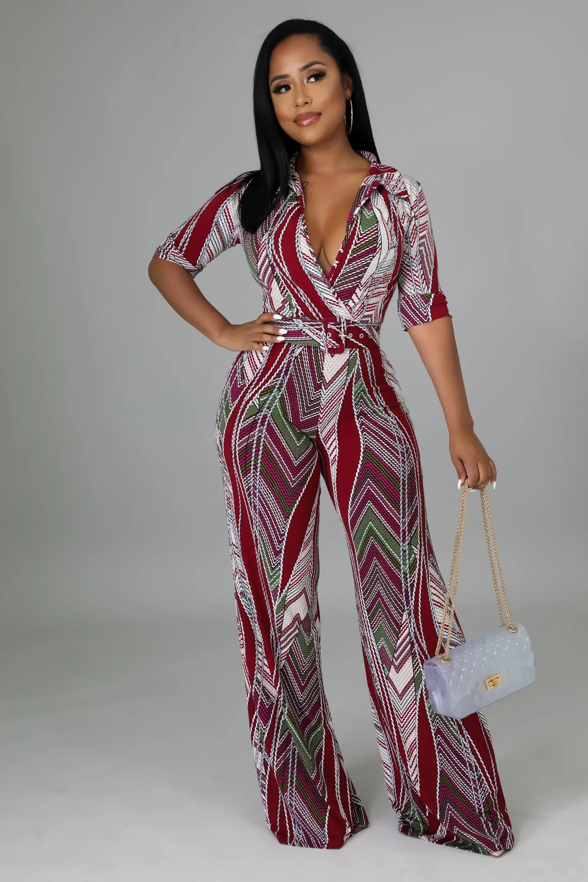 Jillian Sexy Belted Jumpsuit