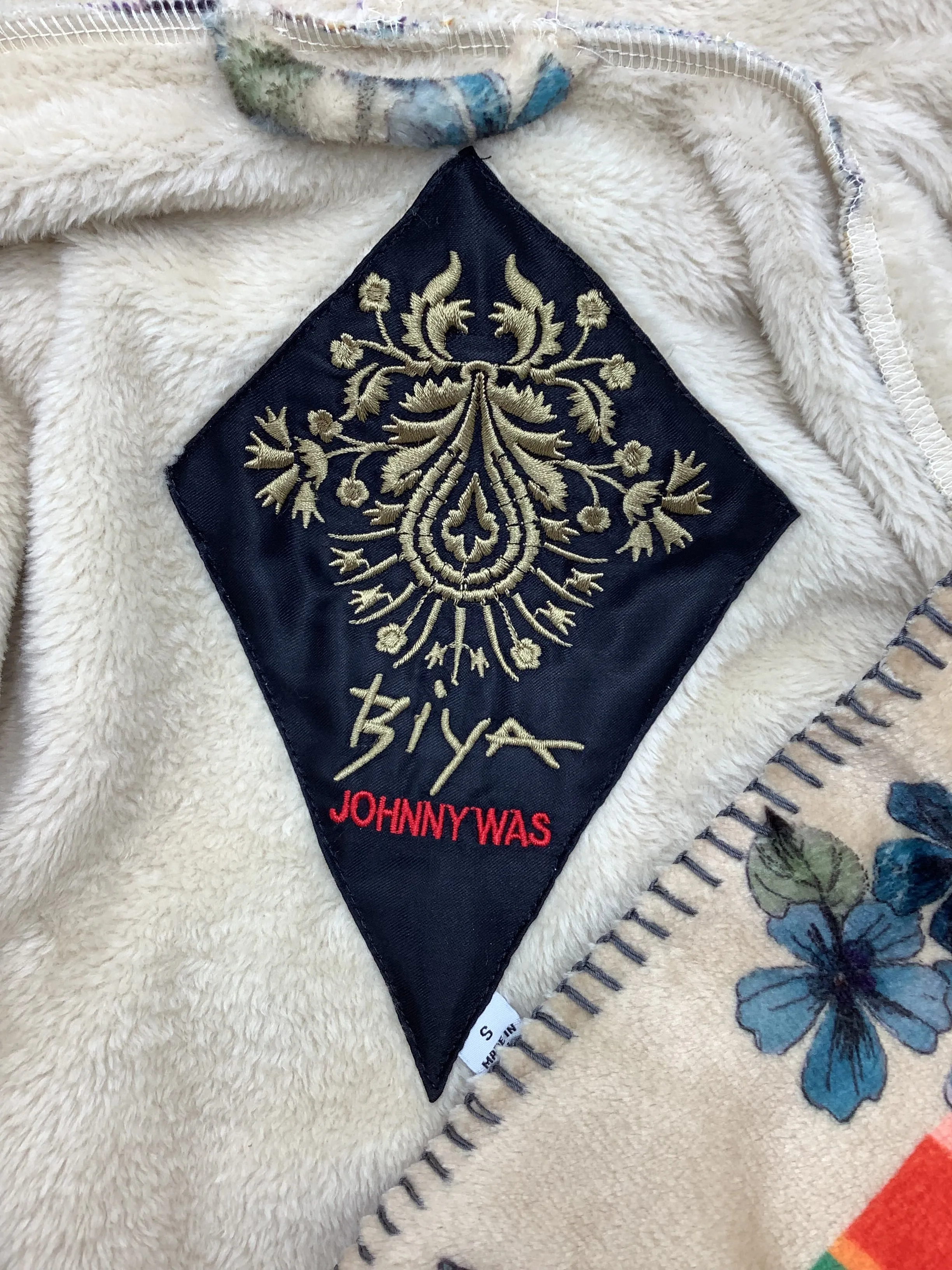 Johnny Was Biya Betzy Print Sherpa Jacket Size: S