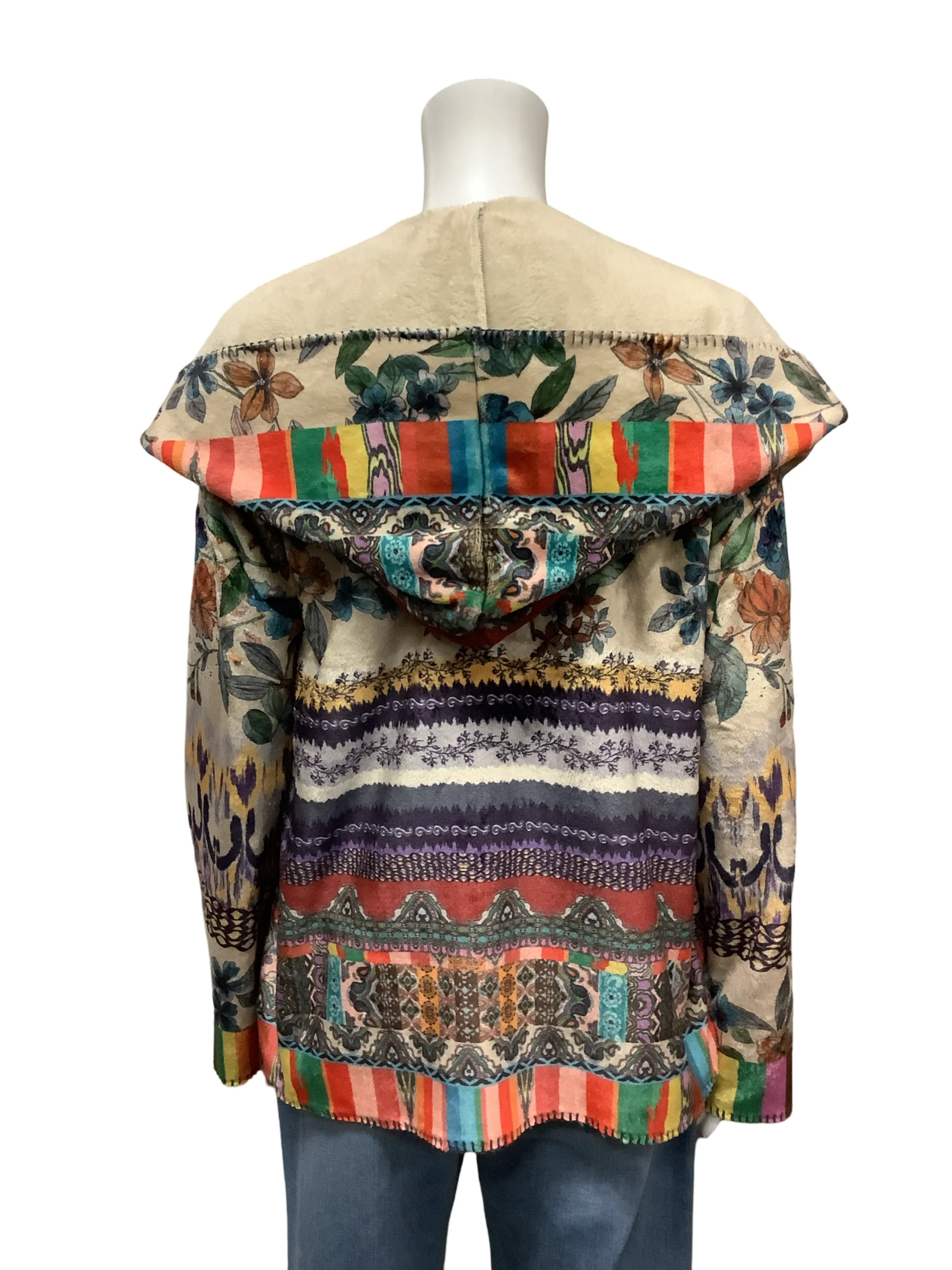 Johnny Was Biya Betzy Print Sherpa Jacket Size: S