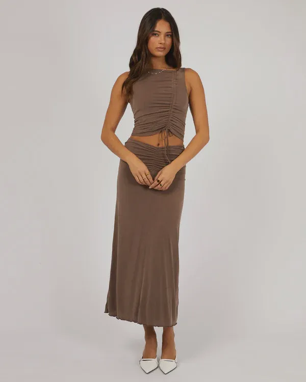 Jorge Luxe Maxi Skirt - Brown