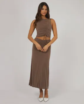 Jorge Luxe Maxi Skirt - Brown