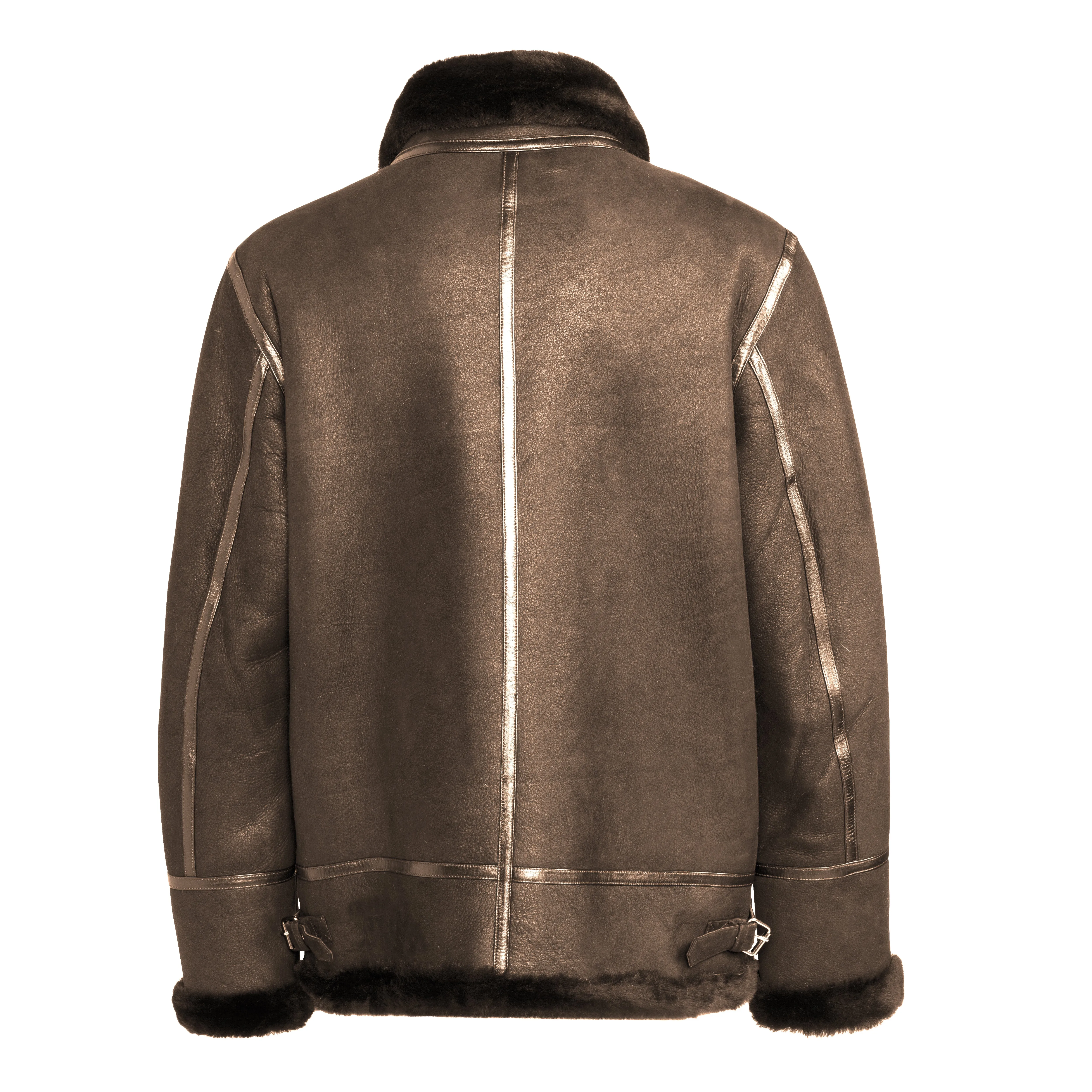 KENNY Men Classic Sheepskin B-3 Bomber Jacket