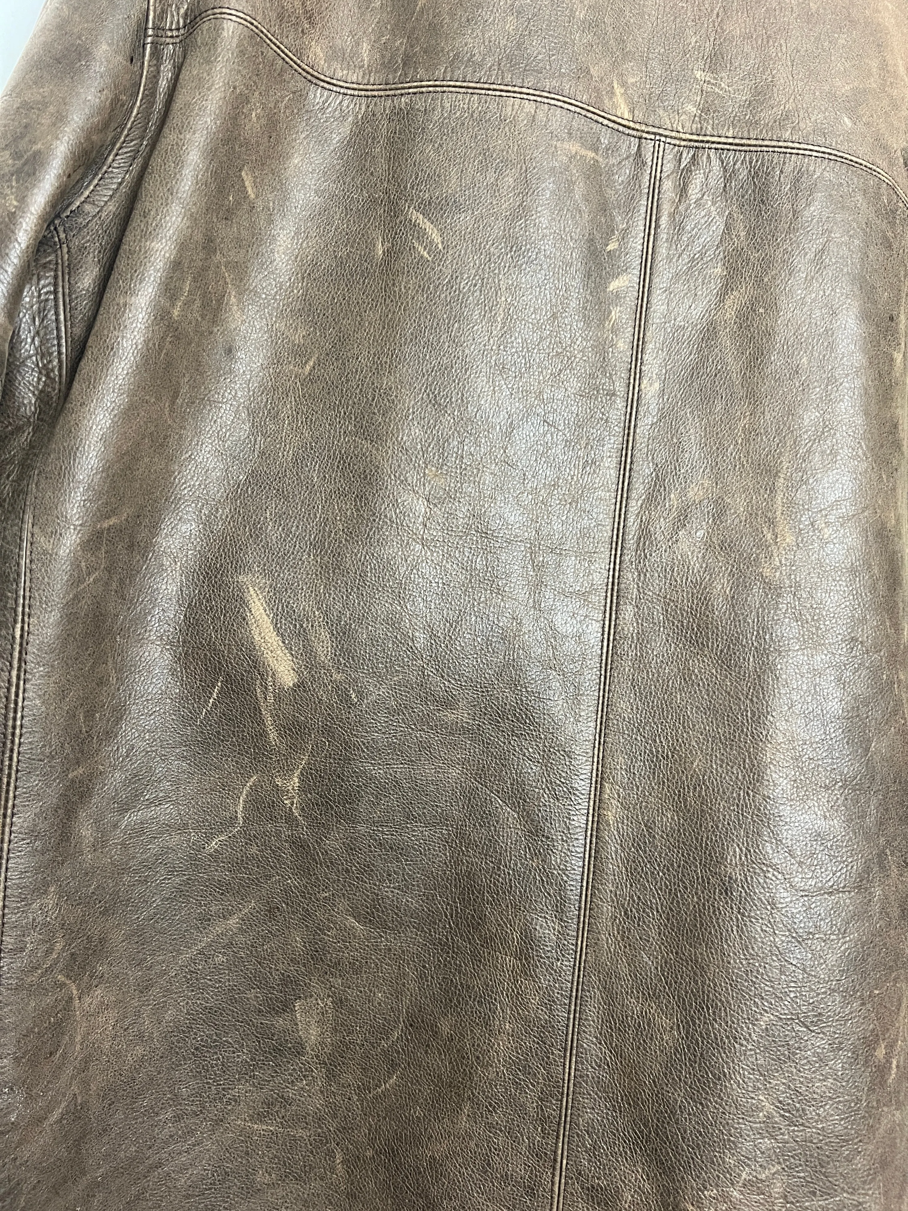 Leather Naval Pea Coat Jacket
