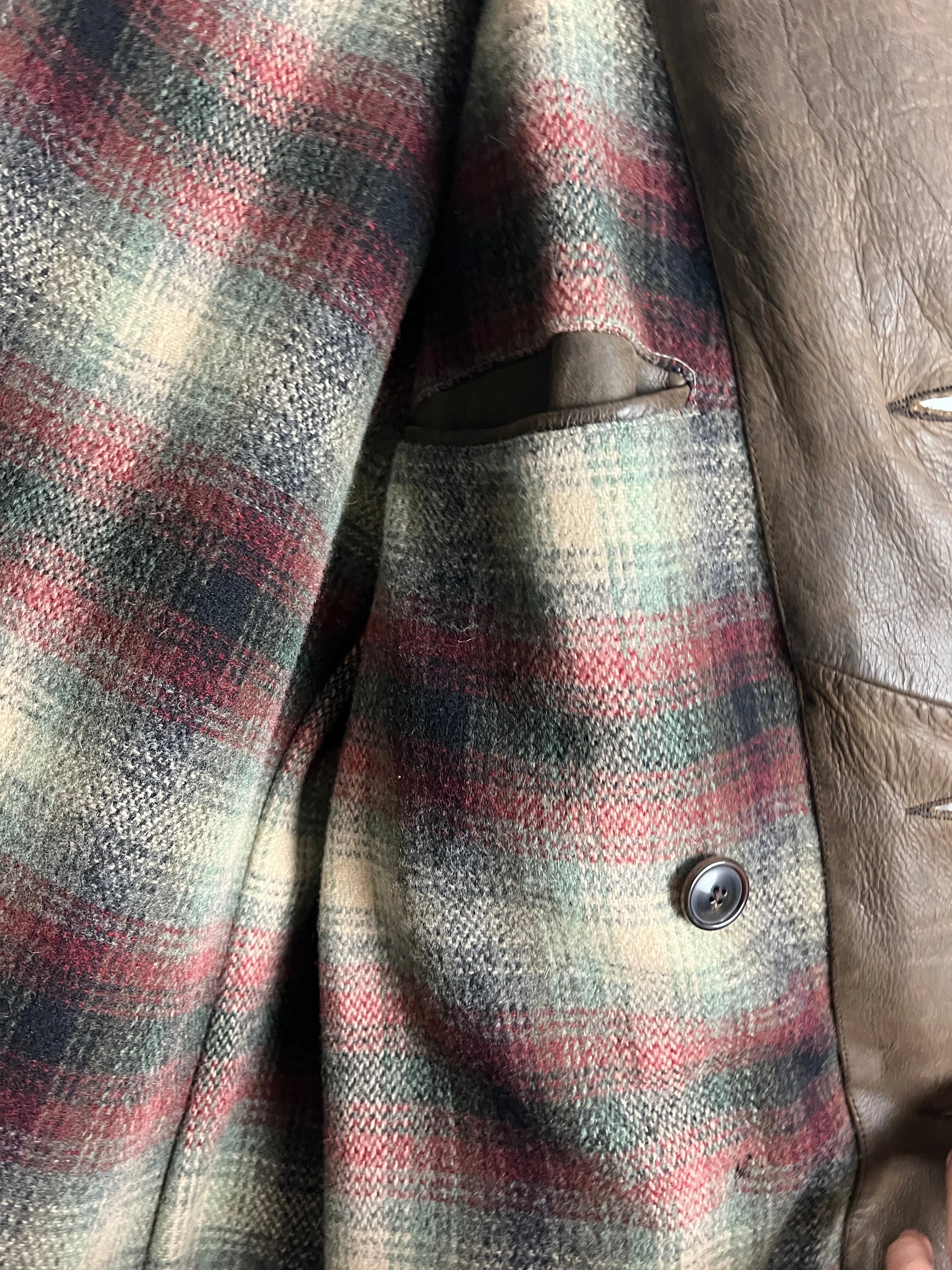 Leather Naval Pea Coat Jacket