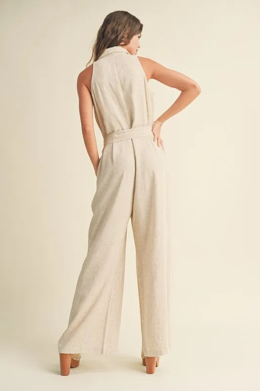 Linen Shirt Look Jumpsuit