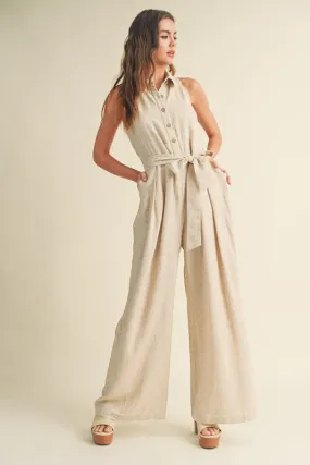 Linen Shirt Look Jumpsuit