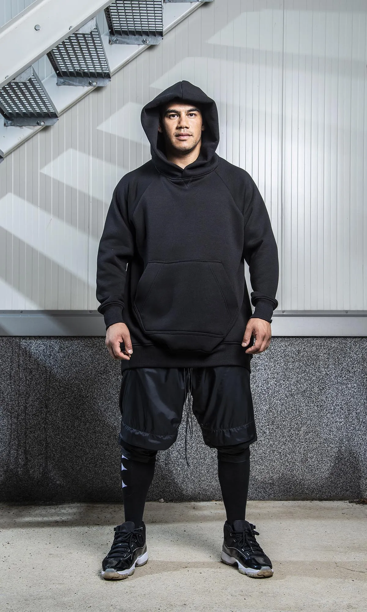 Long Hoodie with Raglan Shoulders