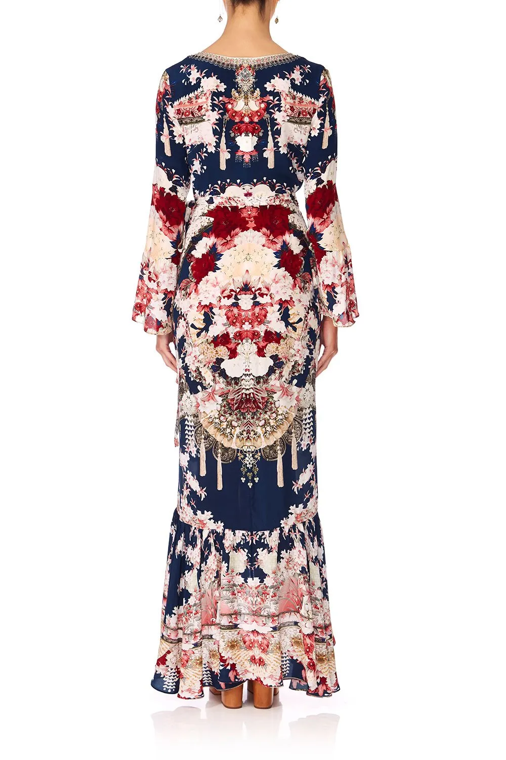 LONG SLEEVE WRAP DRESS TWIN SHADOW