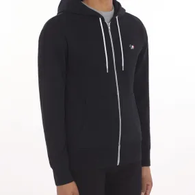 Men Tricolor Fox Patch Zip Hoodie - Black