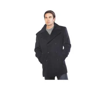 Mens Black Peacoat - Brown Pea Coat Mens Black Peacoat Slim Fit - Fitted Wool Peacoat - Slim Cut