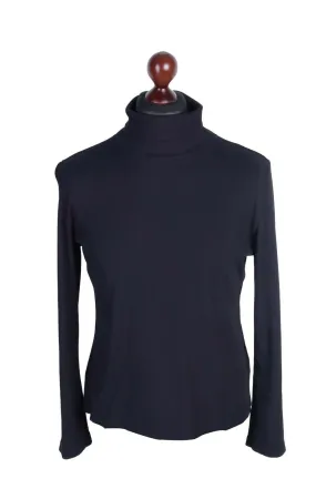 Men's CARLO COLUCCI Black Tactel Stretch Ribbed Turtleneck Pullover Size 46