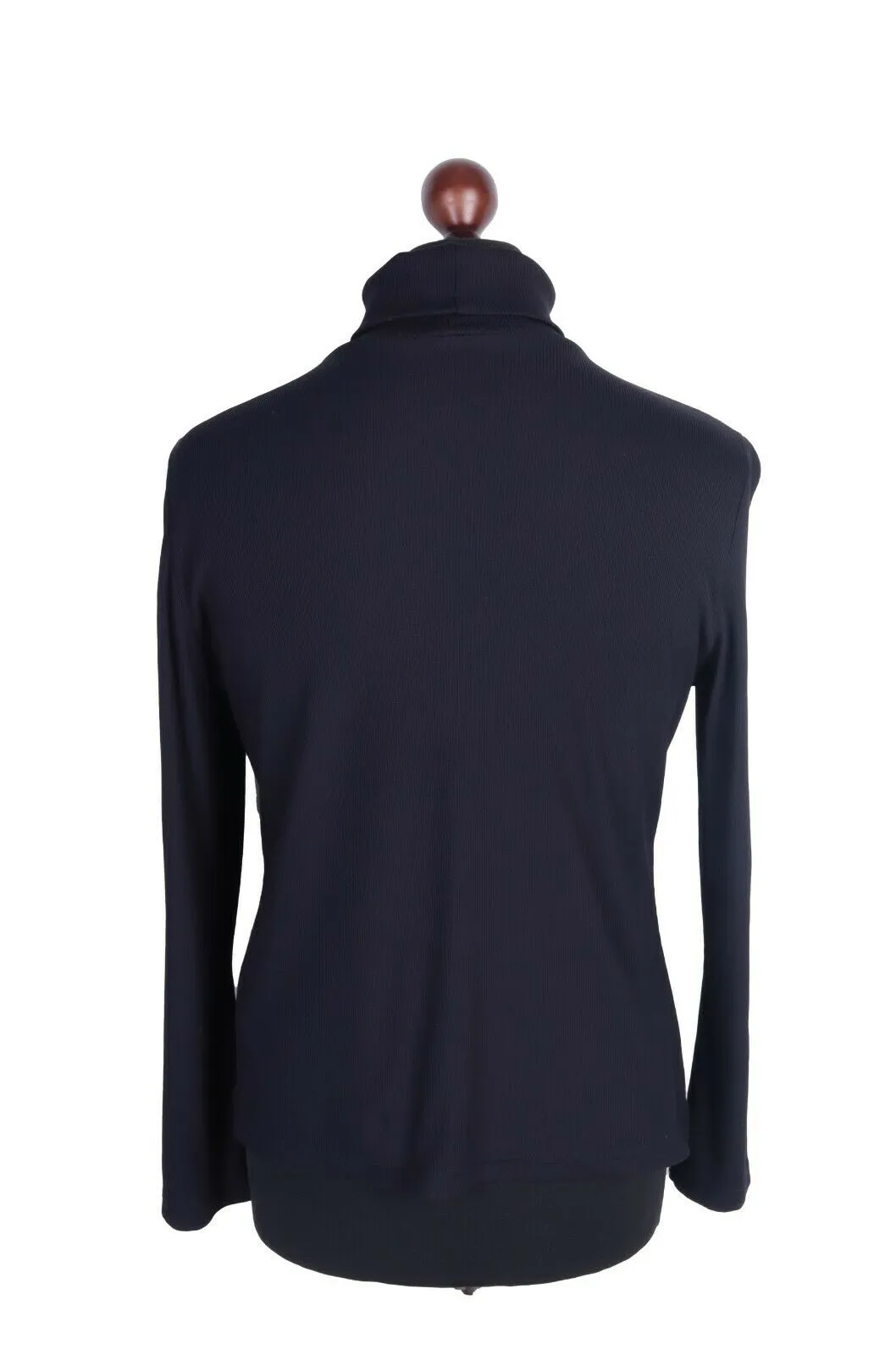 Men's CARLO COLUCCI Black Tactel Stretch Ribbed Turtleneck Pullover Size 46