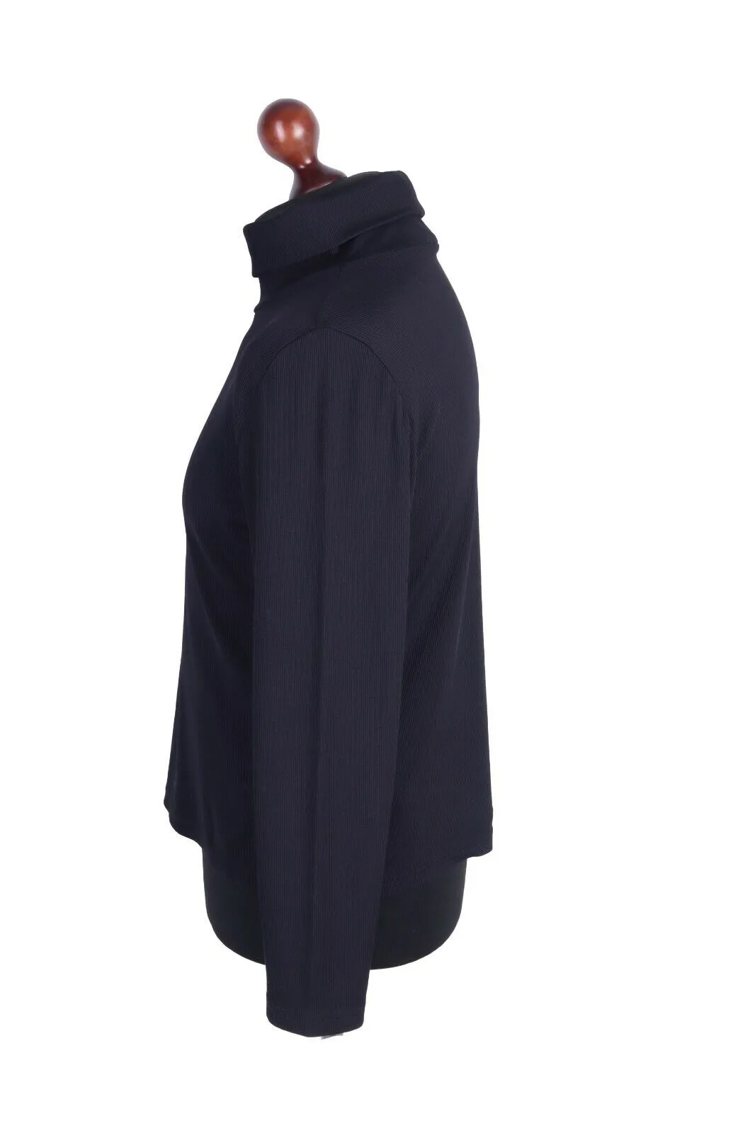 Men's CARLO COLUCCI Black Tactel Stretch Ribbed Turtleneck Pullover Size 46