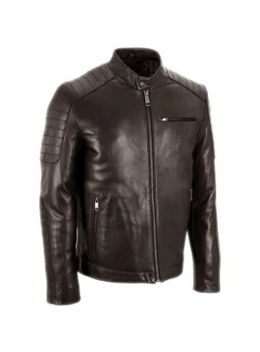 Men's Leather Padded Washed Biker Hot Seller