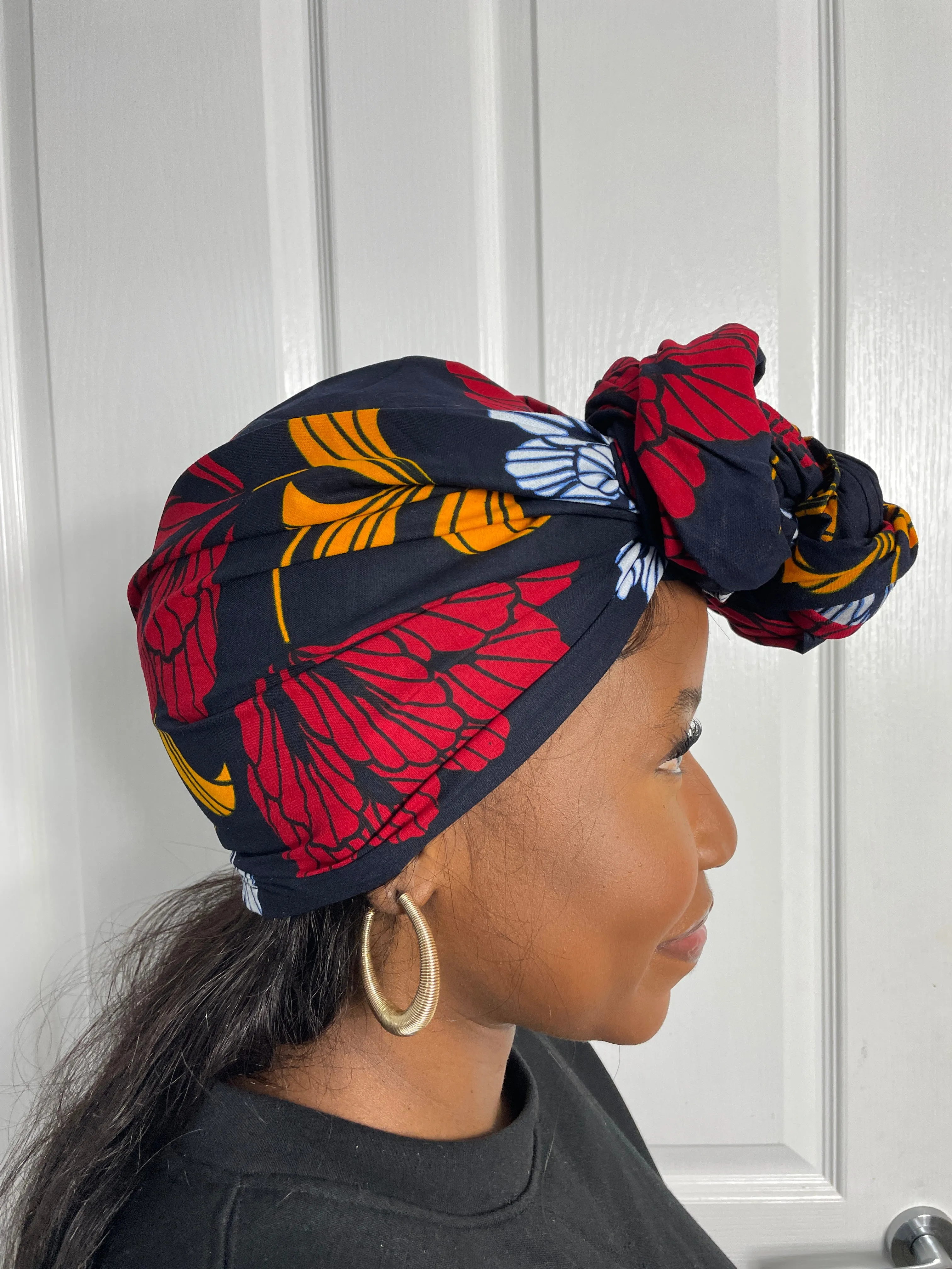Mfon Blue and Red HeadWrap/Scarf