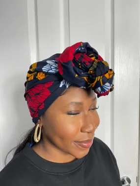 Mfon Blue and Red HeadWrap/Scarf