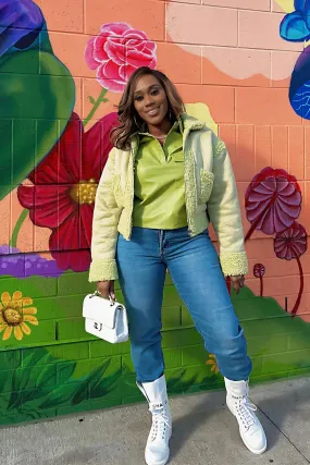 MINT SHEARLING JACKET