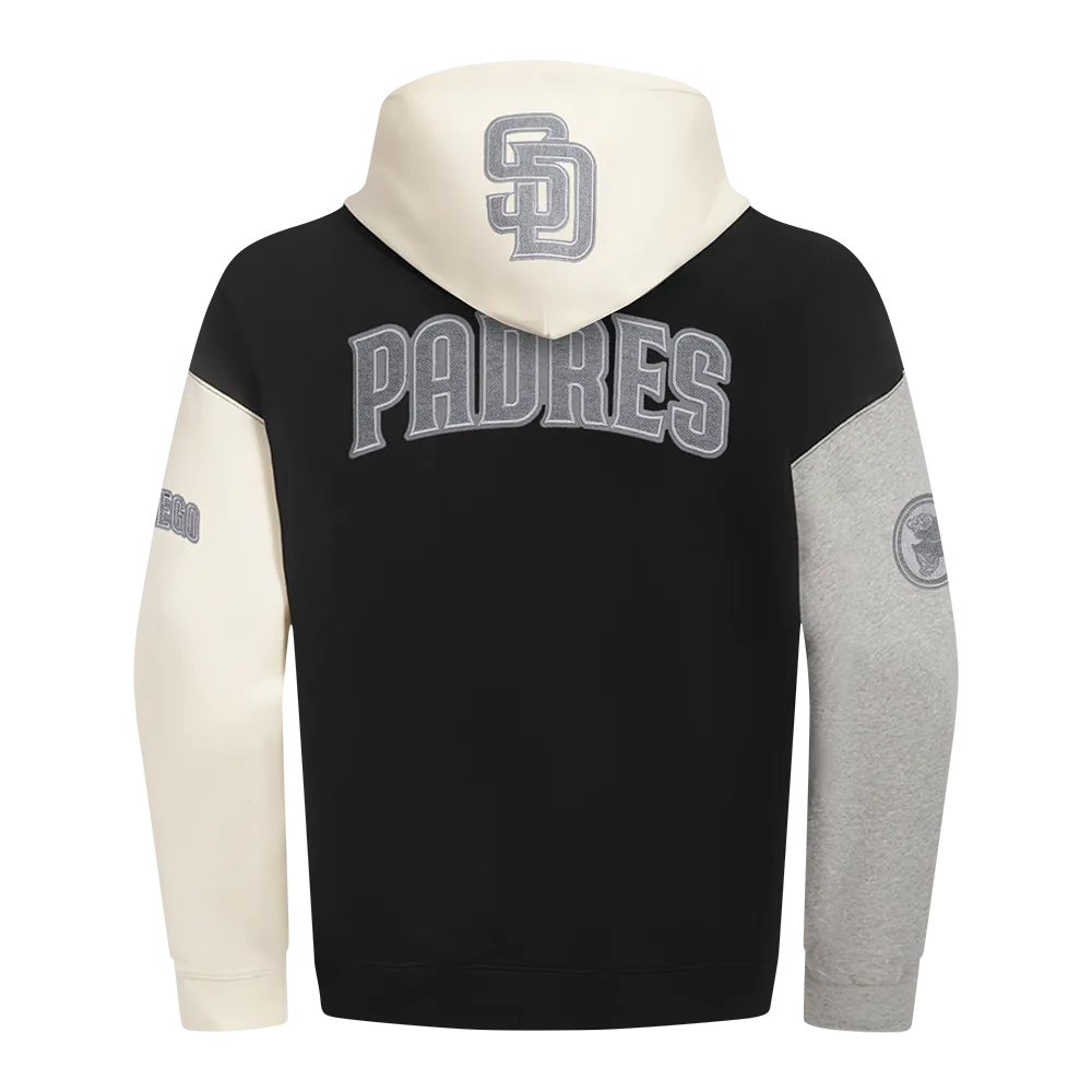 MLB SAN DIEGO PADRES REVERSE FRENCH TERRY MEN'S CB FLC PO HOODIE (BLACK/GRAY/EGGSHELL)