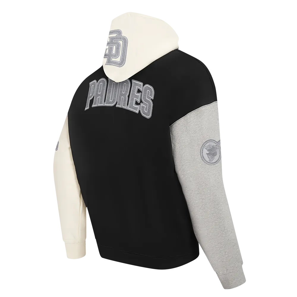 MLB SAN DIEGO PADRES REVERSE FRENCH TERRY MEN'S CB FLC PO HOODIE (BLACK/GRAY/EGGSHELL)