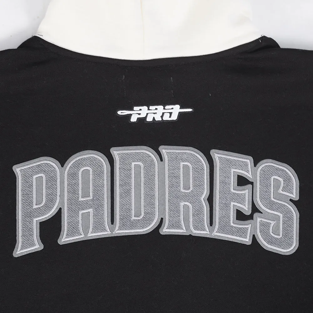 MLB SAN DIEGO PADRES REVERSE FRENCH TERRY MEN'S CB FLC PO HOODIE (BLACK/GRAY/EGGSHELL)