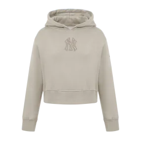 NEW YORK YANKEES NEUTRAL BIG GIRLS FLC PO HOODIE (TAUPE)