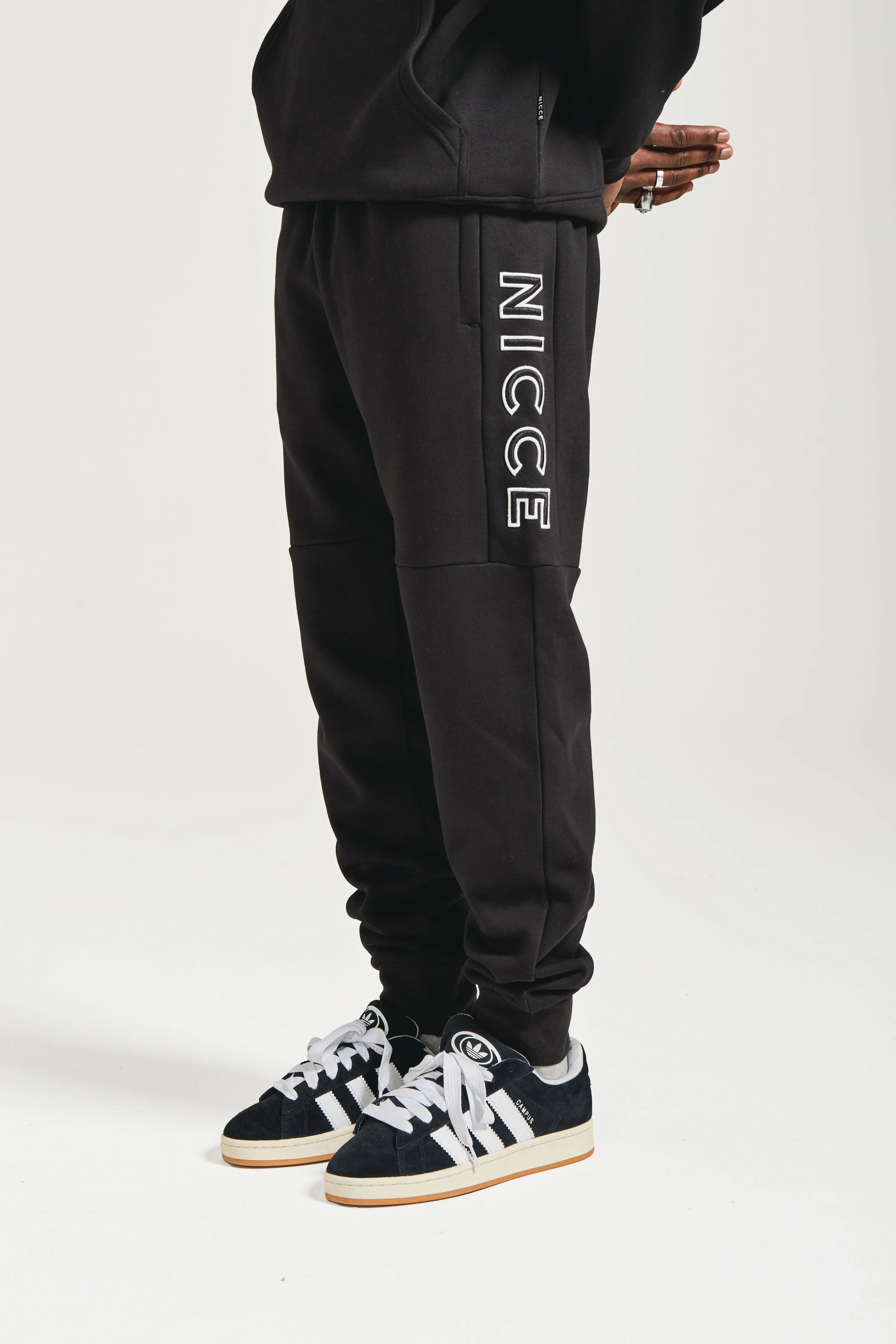 NICCE Mens Mercury Outline Joggers | Black