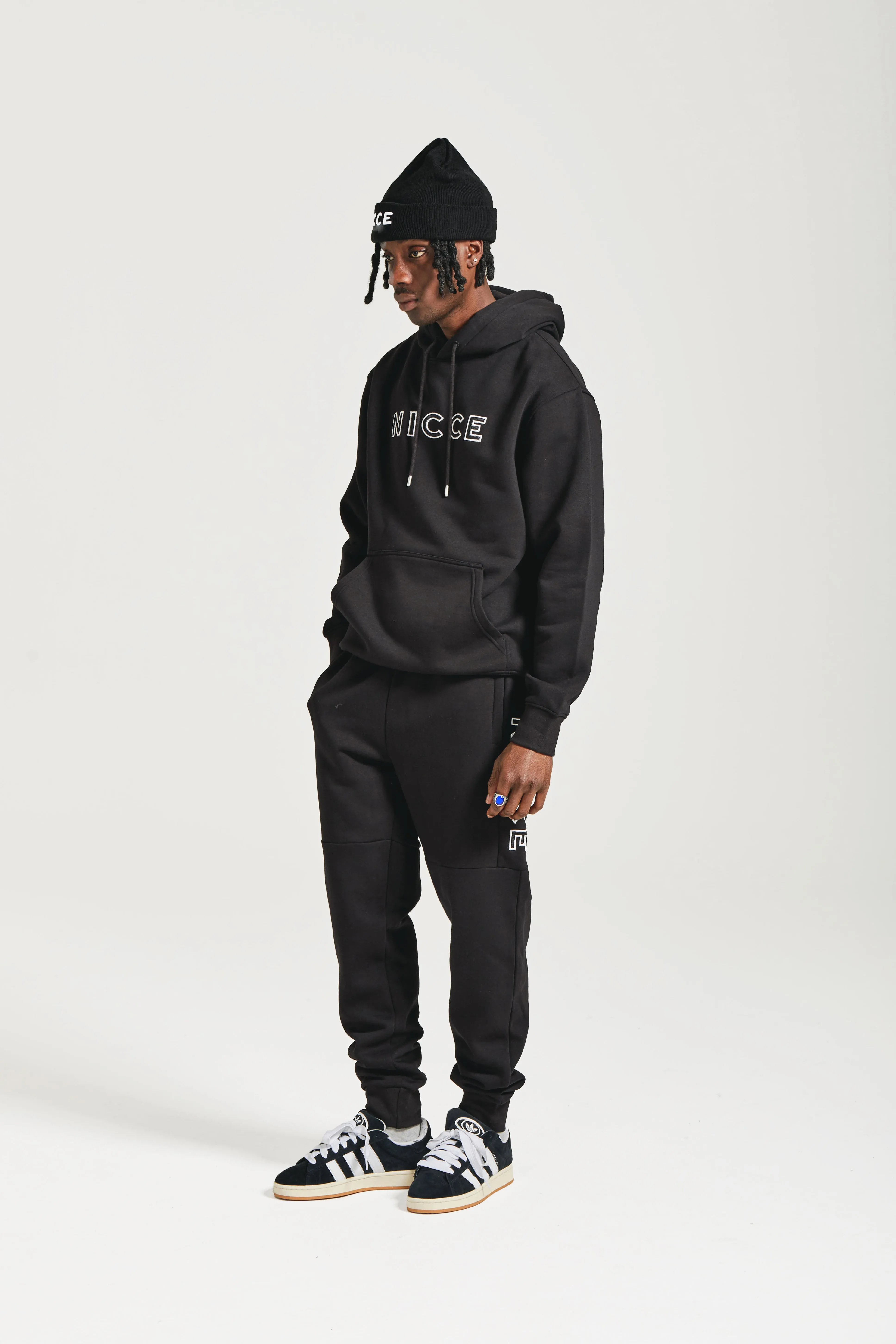 NICCE Mens Mercury Outline Joggers | Black