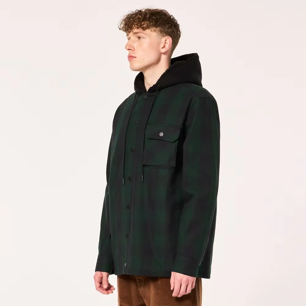 Oakley Men's Bear Cozy Hooded Jacket-Black/Green Check