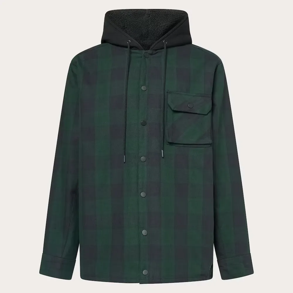 Oakley Men's Bear Cozy Hooded Jacket-Black/Green Check