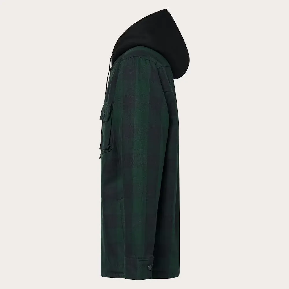Oakley Men's Bear Cozy Hooded Jacket-Black/Green Check