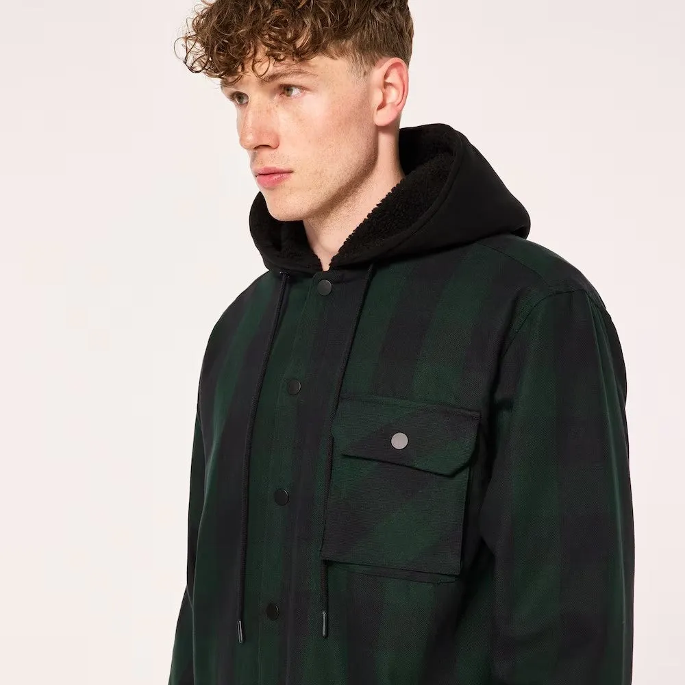 Oakley Men's Bear Cozy Hooded Jacket-Black/Green Check