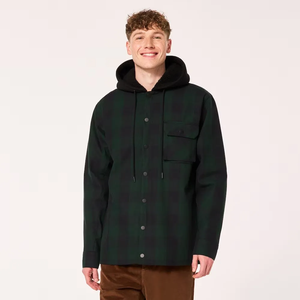 Oakley Men's Bear Cozy Hooded Jacket-Black/Green Check