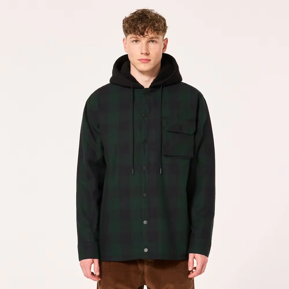 Oakley Men's Bear Cozy Hooded Jacket-Black/Green Check
