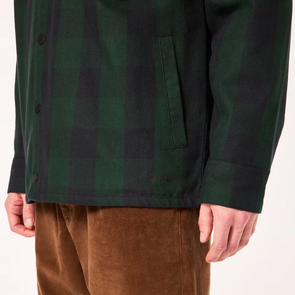 Oakley Men's Bear Cozy Hooded Jacket-Black/Green Check