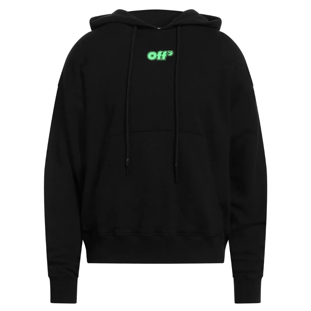 Off White Rave Flyer Skate Print Black Hoodie