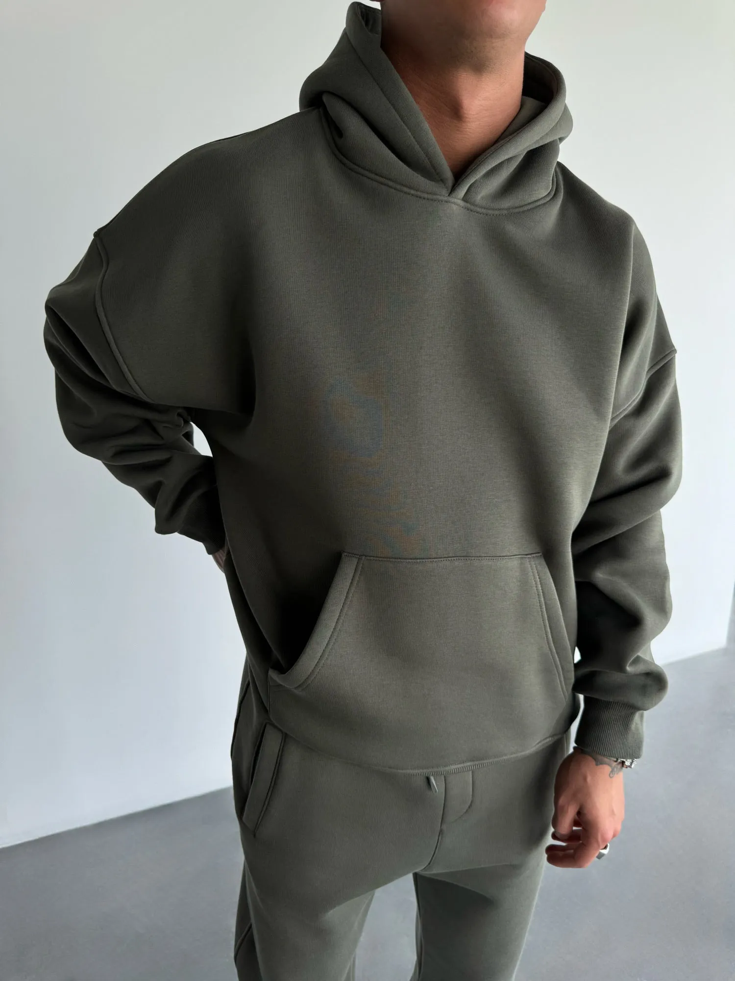 Oversize Basic Hoodie - Khaki
