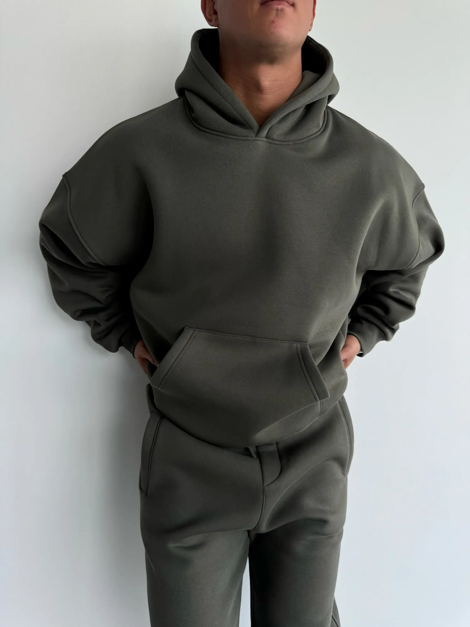 Oversize Basic Hoodie - Khaki