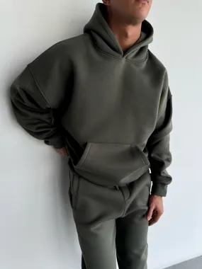 Oversize Basic Hoodie - Khaki