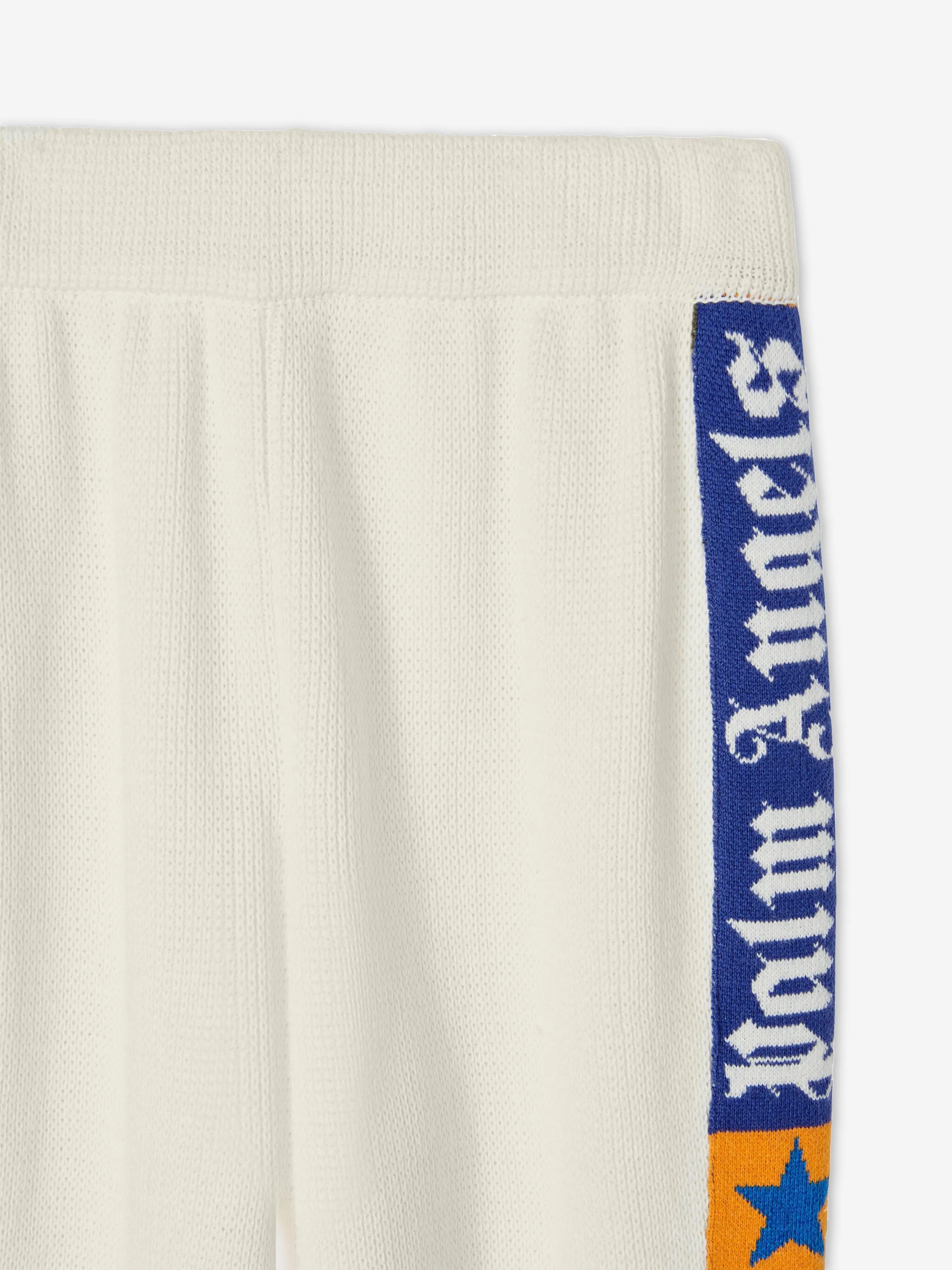 Palm Angels Kids Jacquard Logo Band Joggers in Ivory
