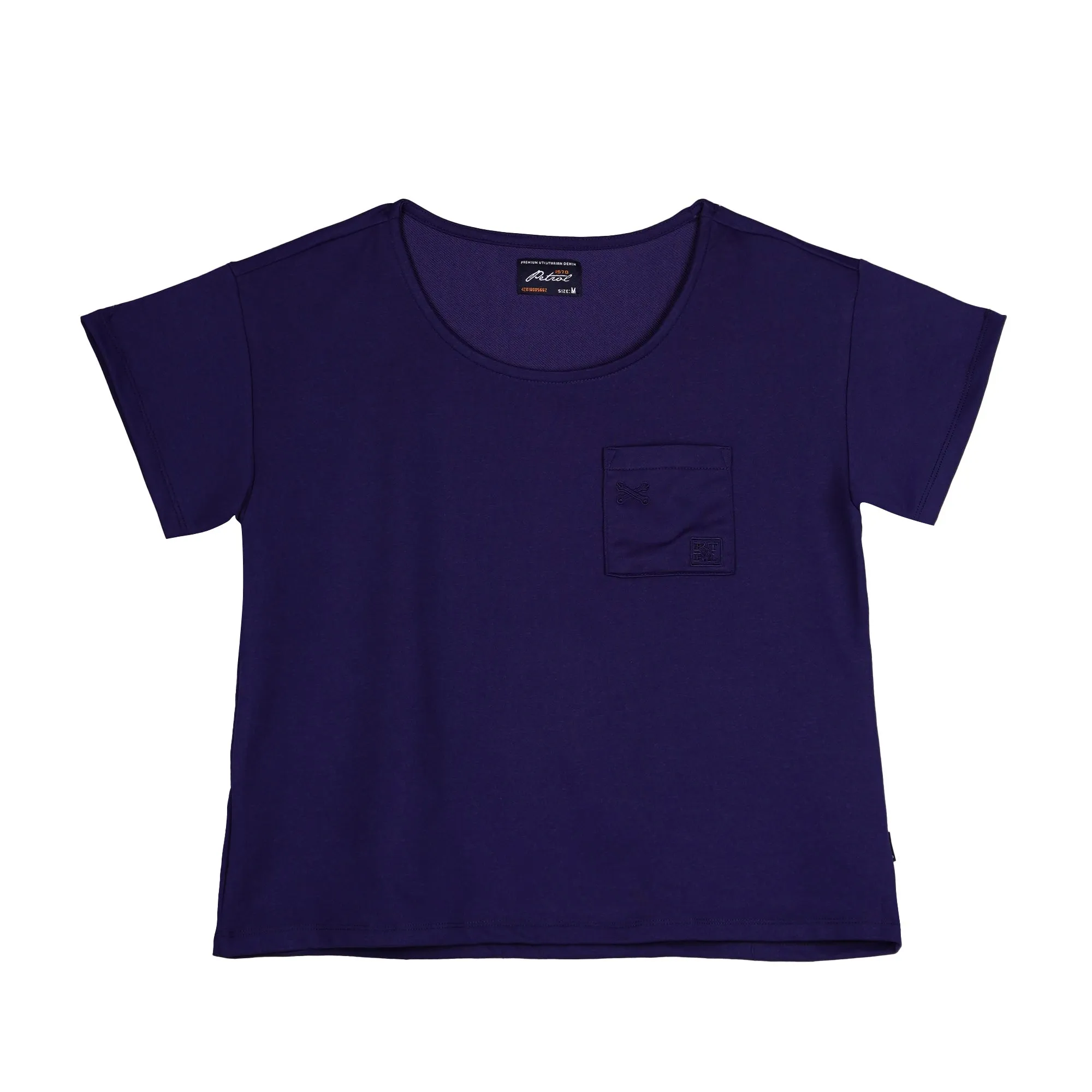 Petrol Basic Tees for Ladies Boxy Fitting Special Fabric Trendy fashion Casual Top Peacoat T-shirt for Ladies 130355-U (Peacoat)