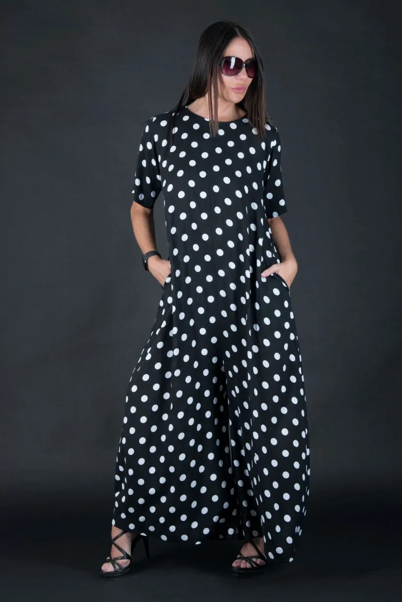 Polka Dots Cotton Jumpsuit Valentin