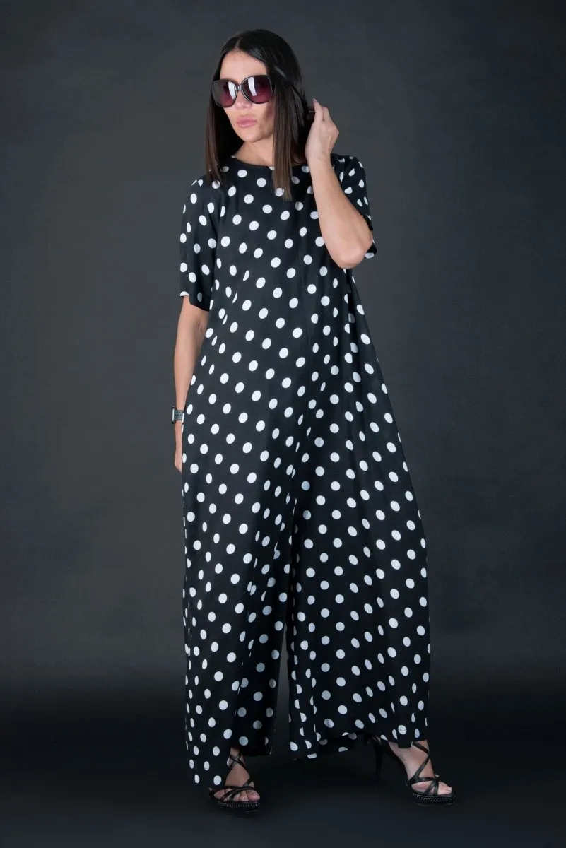 Polka Dots Cotton Jumpsuit Valentin