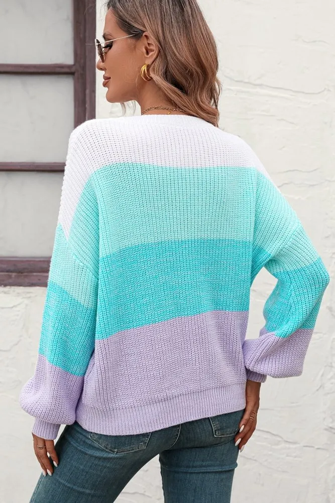 Prism Palette Color Block Striped Sweater