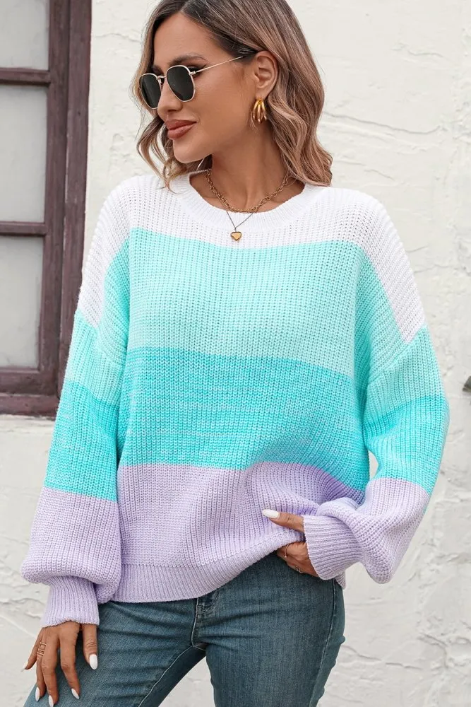 Prism Palette Color Block Striped Sweater