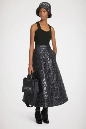 Quilted maxi skirt in recycled polyamide